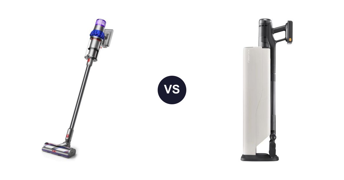 Dyson V15 Detect vs Roborock H60 Ultra cordless vacuum comparison side by side