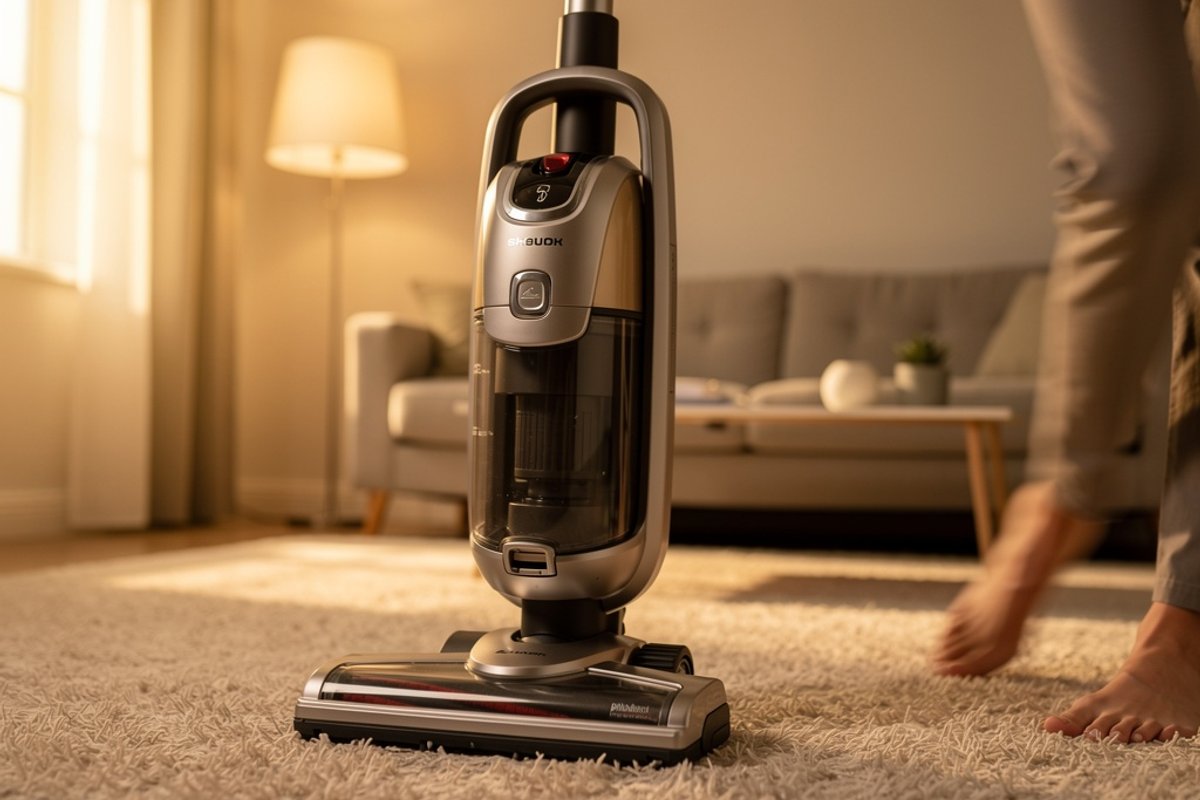 Well-maintained vacuum cleaner in a cozy living room