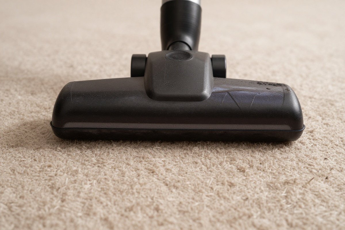 Self-propelled vacuum drive wheels pressing into thick carpet pile