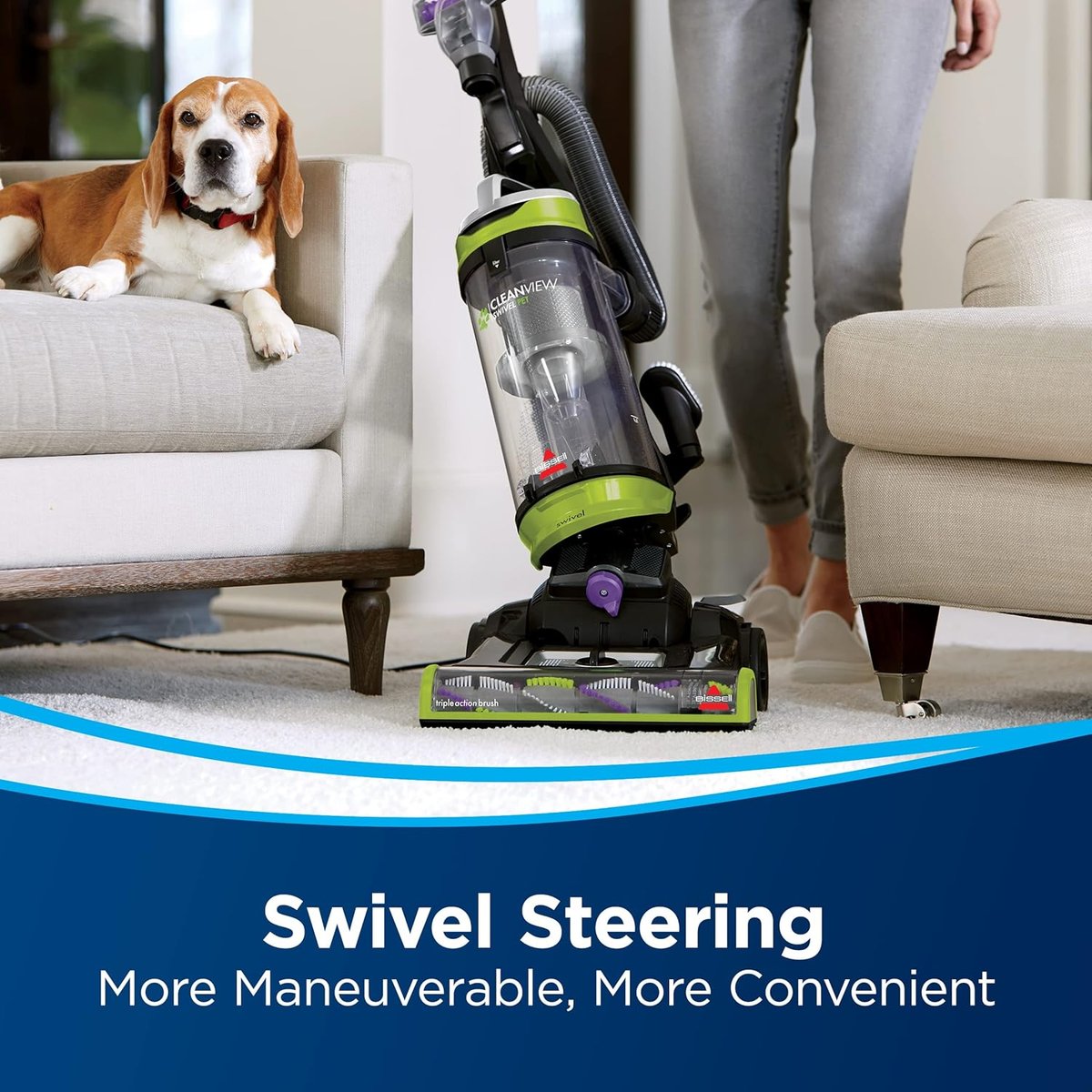 Bissell CleanView Swivel Pet upright vacuum with triple action brush