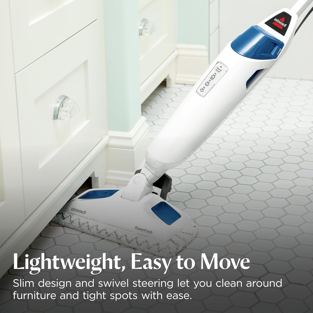 Bissell PowerFresh steam mop cleaning hardwood floor