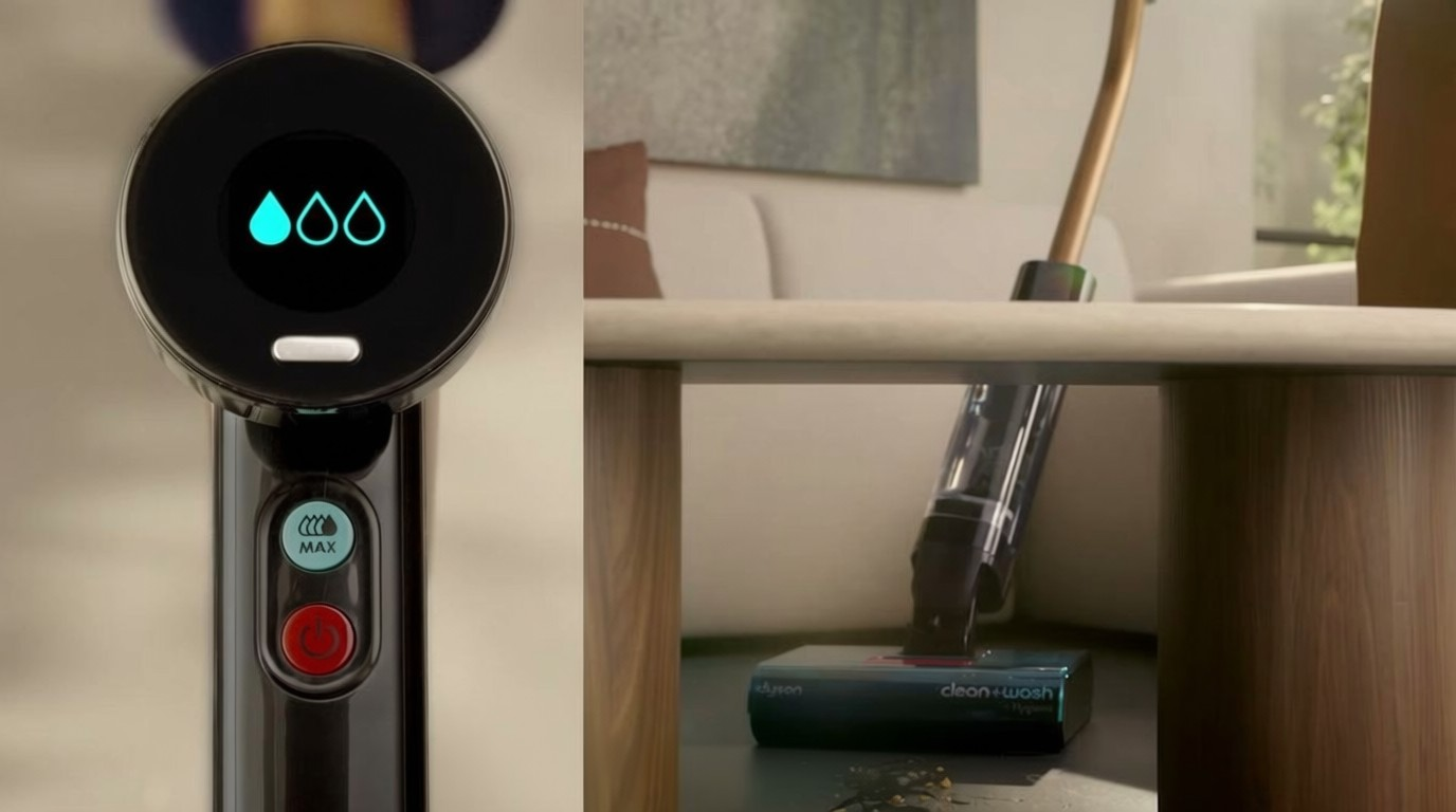 Dyson Clean+Wash Hygiene in use on hard floors