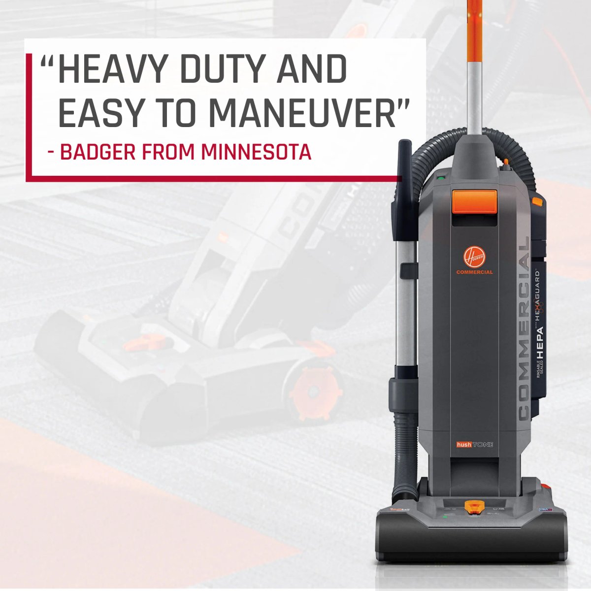 Hoover Commercial HushTone Upright Vacuum Cleaner