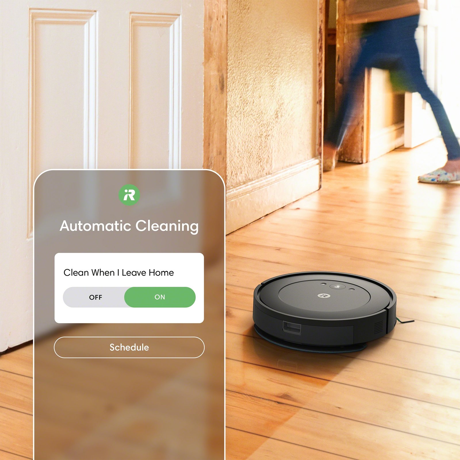 iRobot Roomba Combo Essential cleaning hallway while away