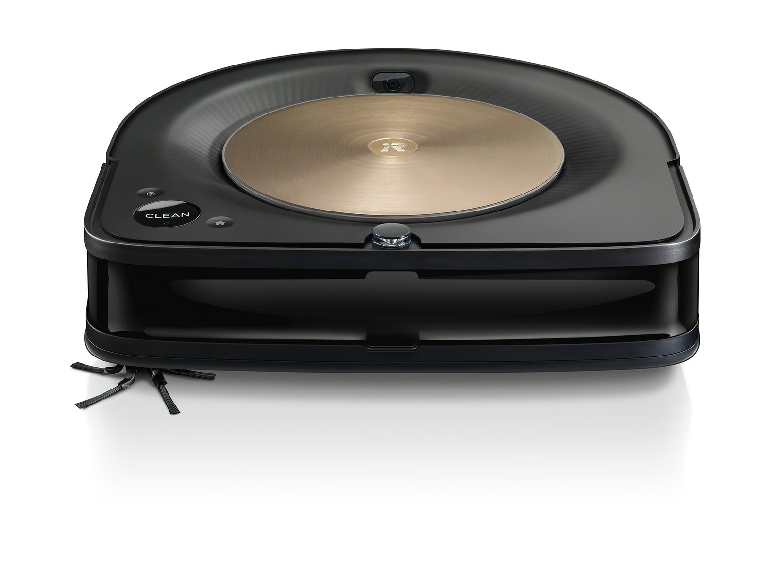 iRobot Roomba S9+ angled hero view showing D-shape