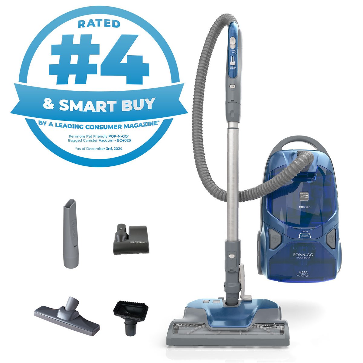 Kenmore 600 Series canister vacuum for pet hair