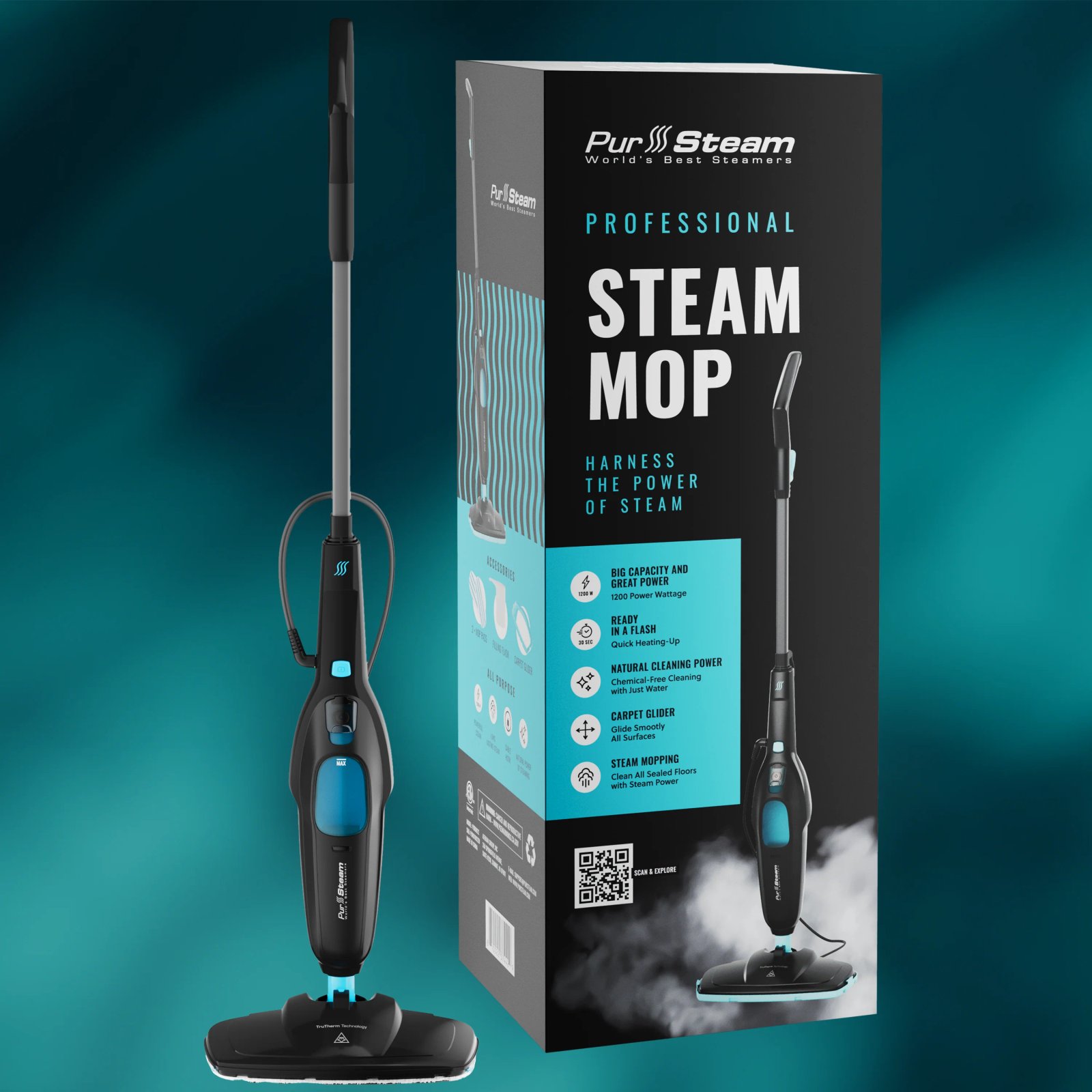 PurSteam 10-in-1 steam mop cleaner