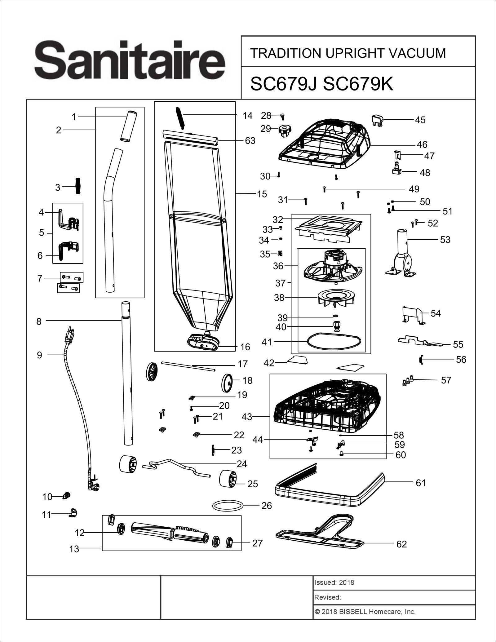 Sanitaire SC679J Tradition Commercial Upright Vacuum