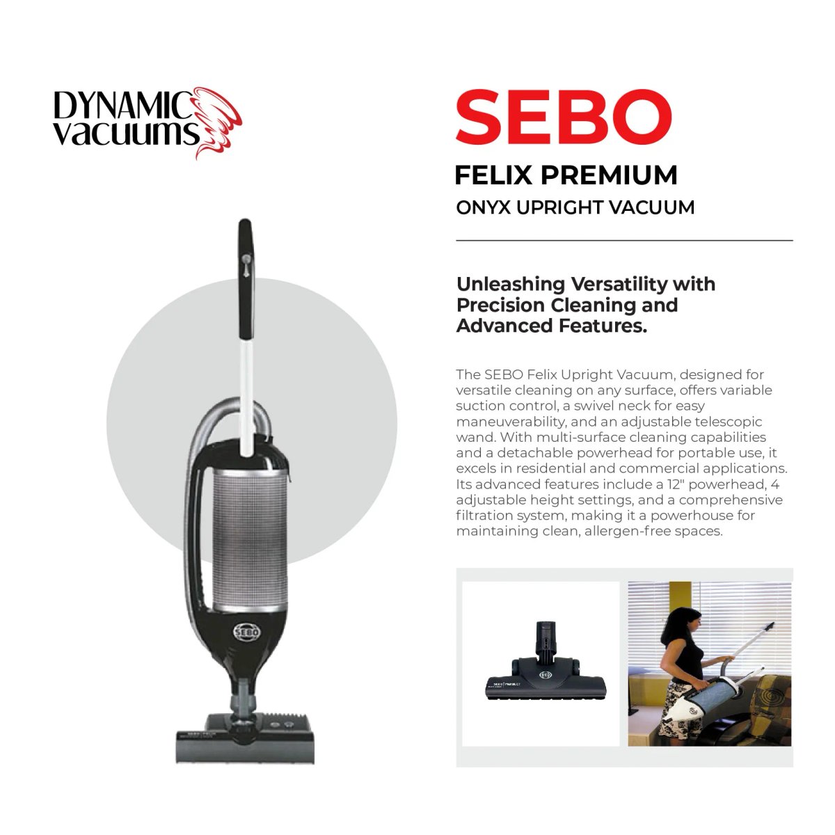 SEBO Felix 4 premium upright vacuum